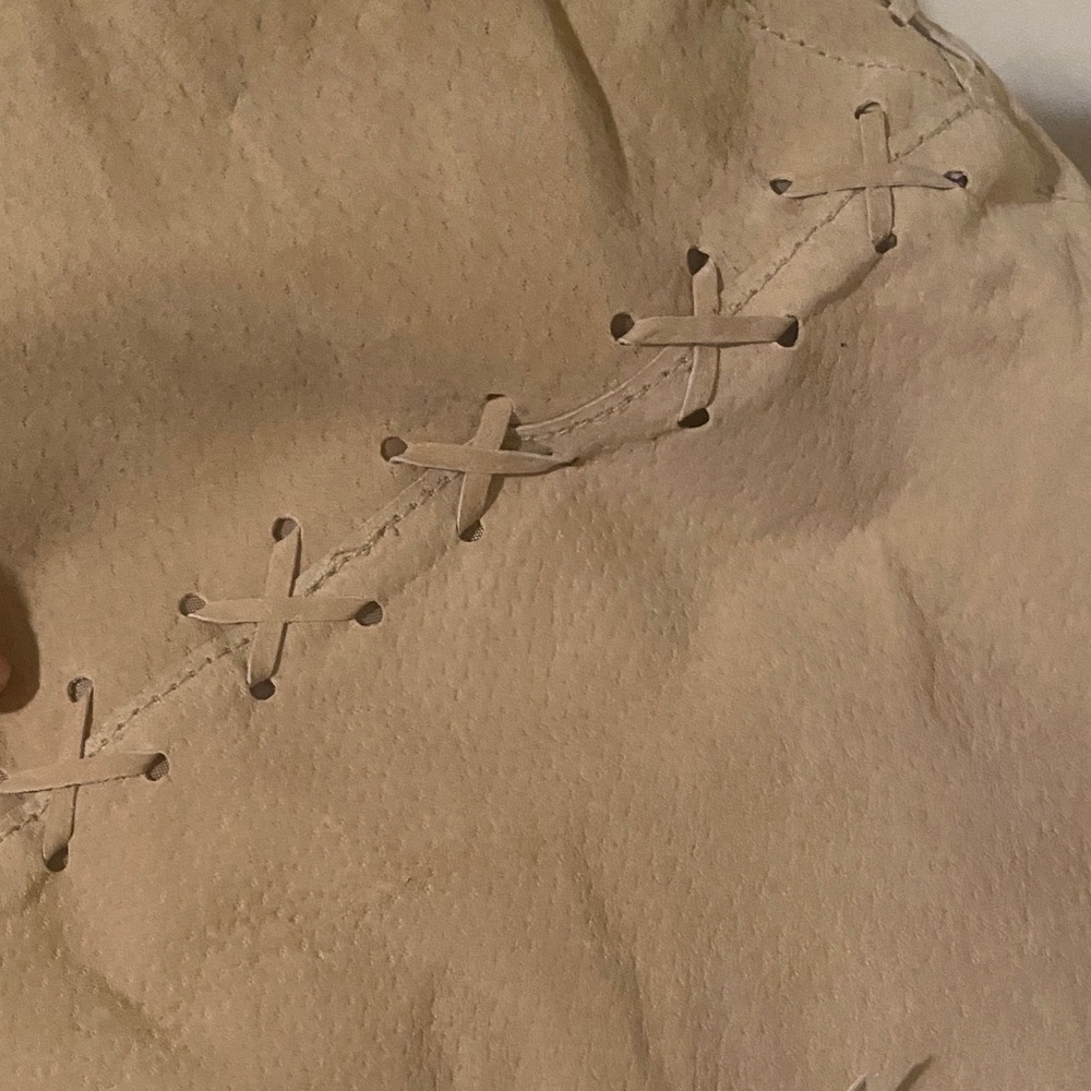 Beige Suede Lace-Up Detail Skirt or Top.   Brenda’s bundle